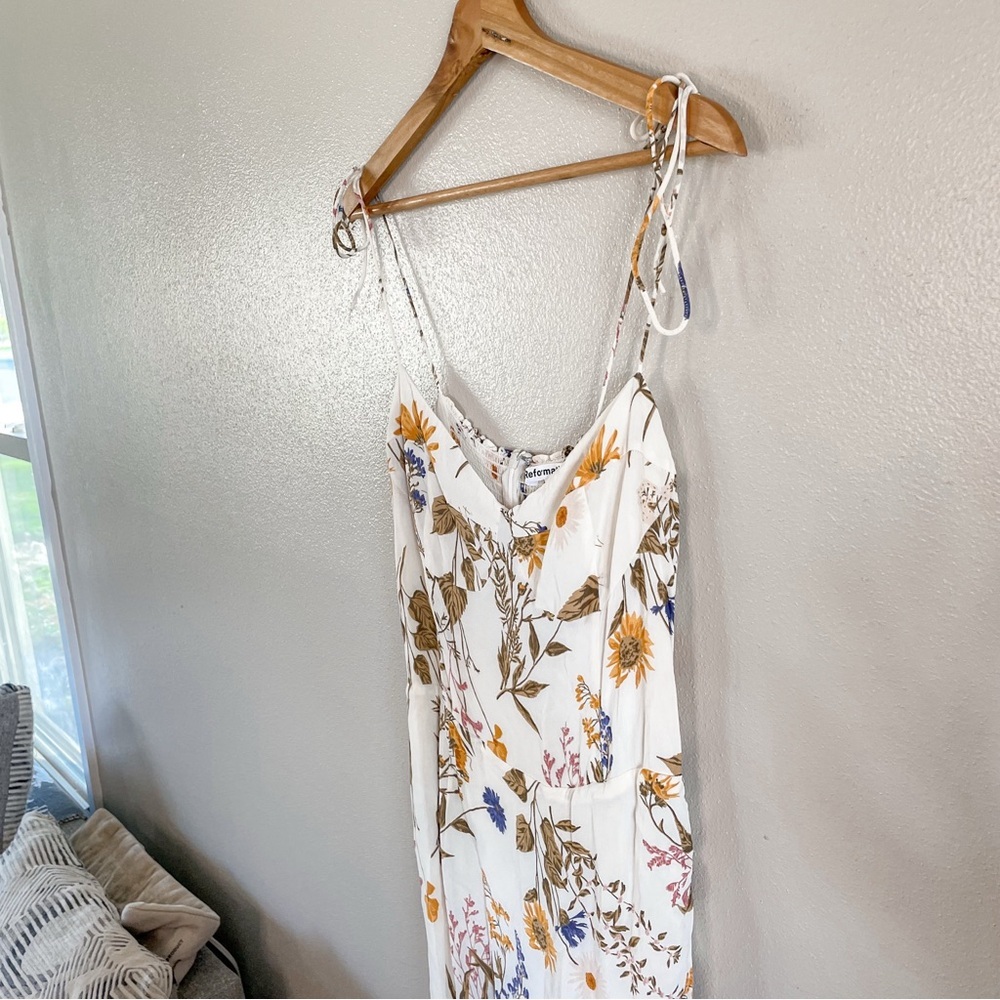 Reformation |  Kourtney Dress Frolic Floral Print Midi Dress, 12 - Picture 9 of 16